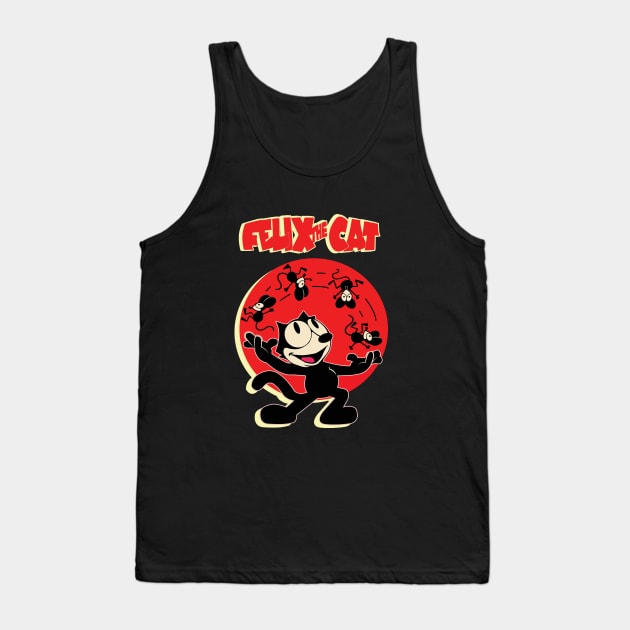 Felix the Cat Juggling Mice Felix Cat Cartoon Red Old School Retro Style Tank Top by VogueTime